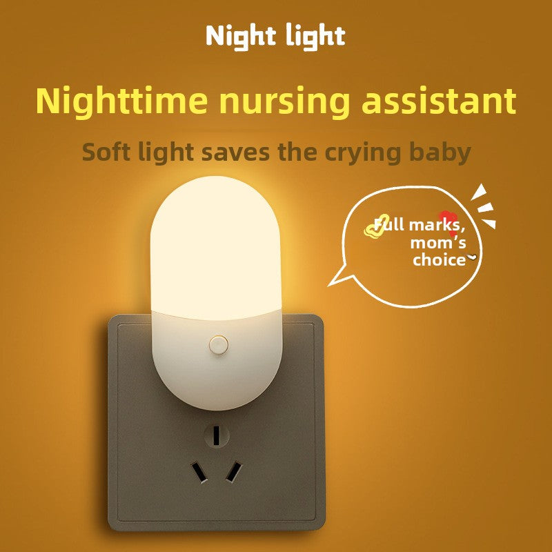Mini Plug-In LED Night Light, Adjustable Brightness & Colour