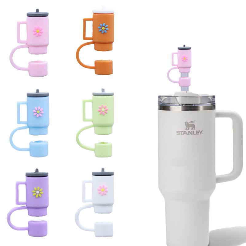 Colorful Silicone Straw Dust Covers for Large Diameter Straws