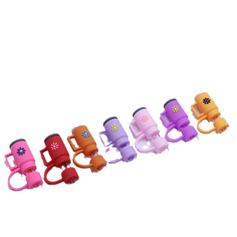 Colorful Silicone Straw Dust Covers for Large Diameter Straws