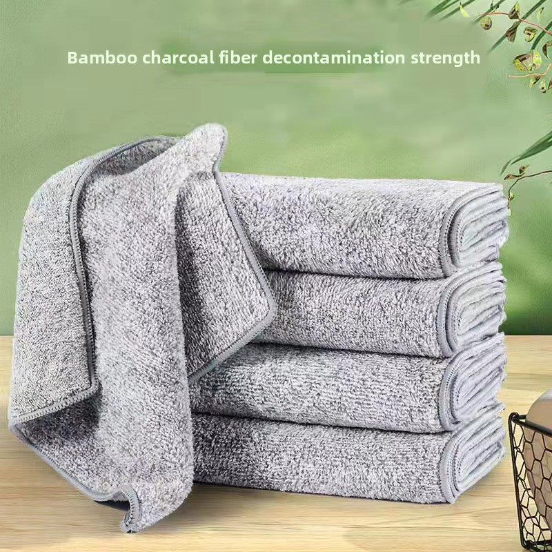 Coral velvet bamboo charcoal cleaning cloth