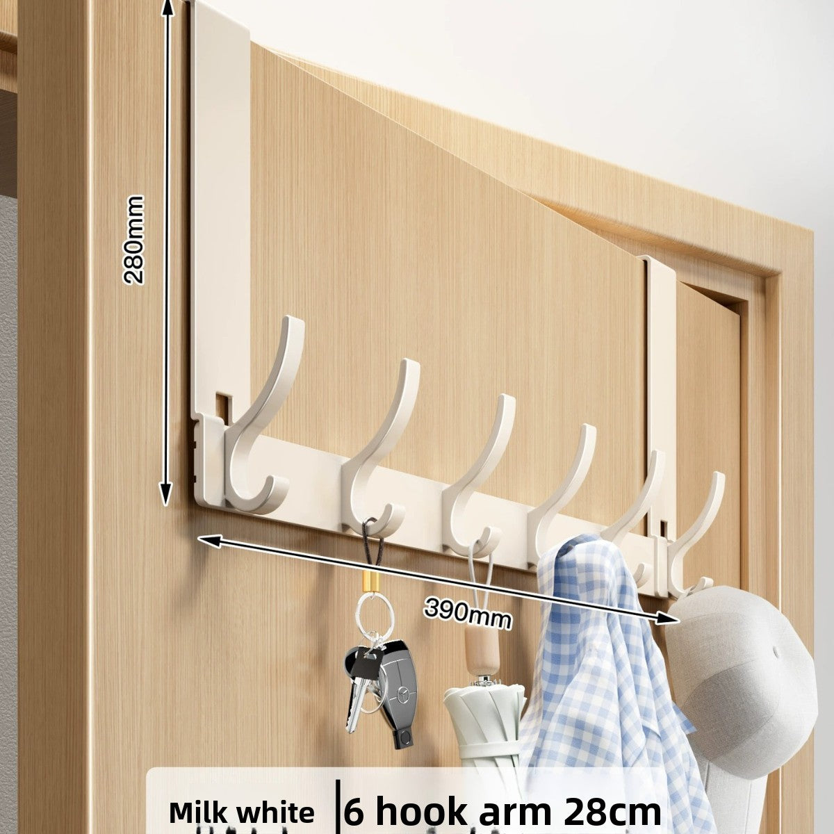 Space Aluminum Over Door Hooks, 5-8 Hooks No Screws Needed