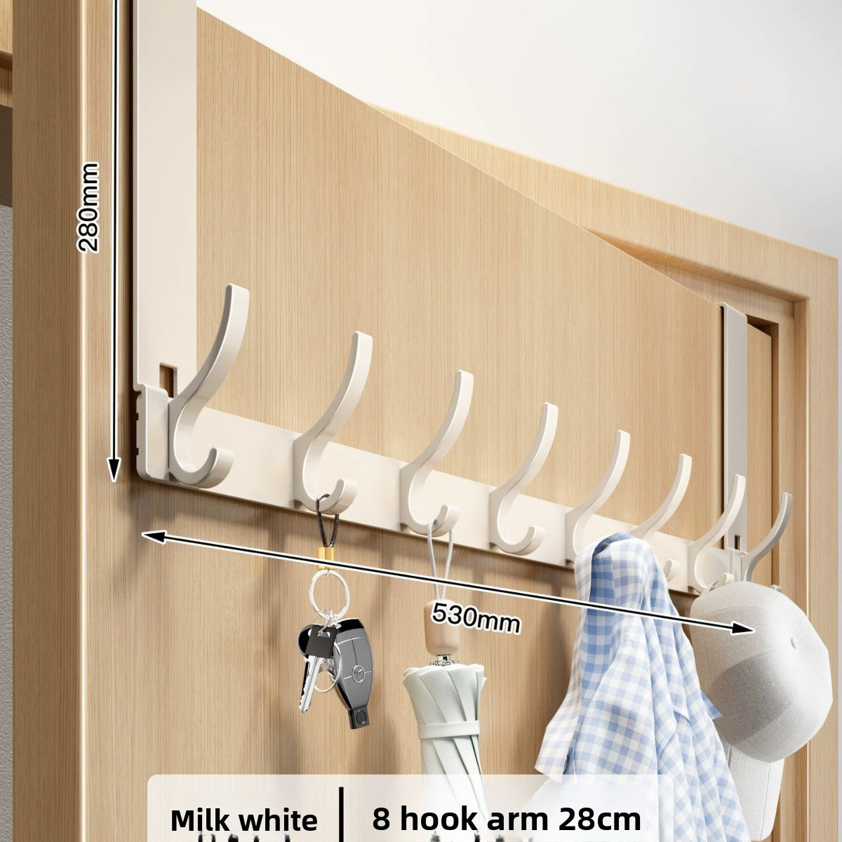 Space Aluminum Over Door Hooks, 5-8 Hooks No Screws Needed