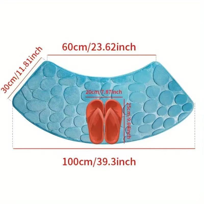 fan-shaped bathroom floor mat