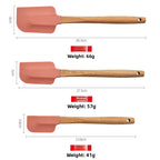 Round wooden handle silicone spatula baking tool