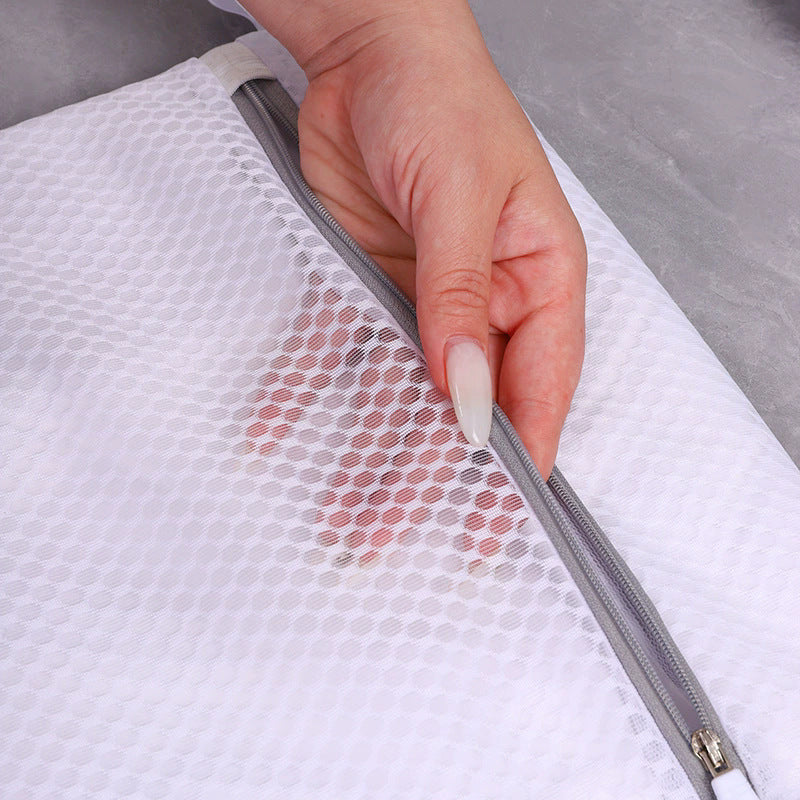 Honeycomb Mesh Laundry Bag Light Gray Polyester for Delicates