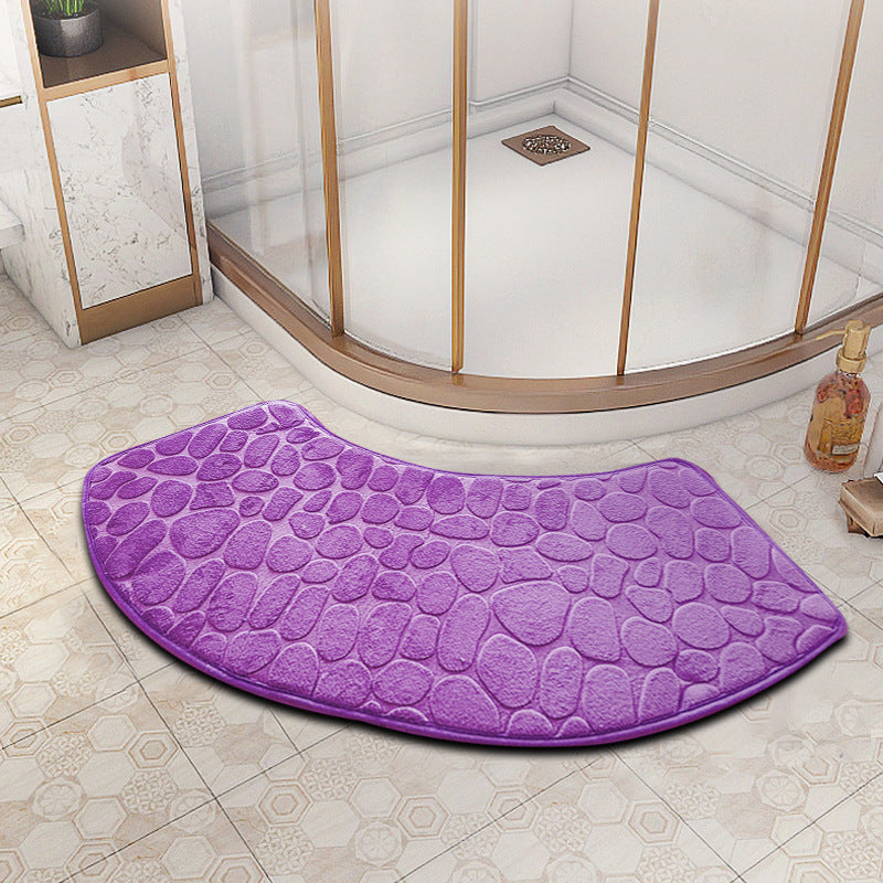 fan-shaped bathroom floor mat