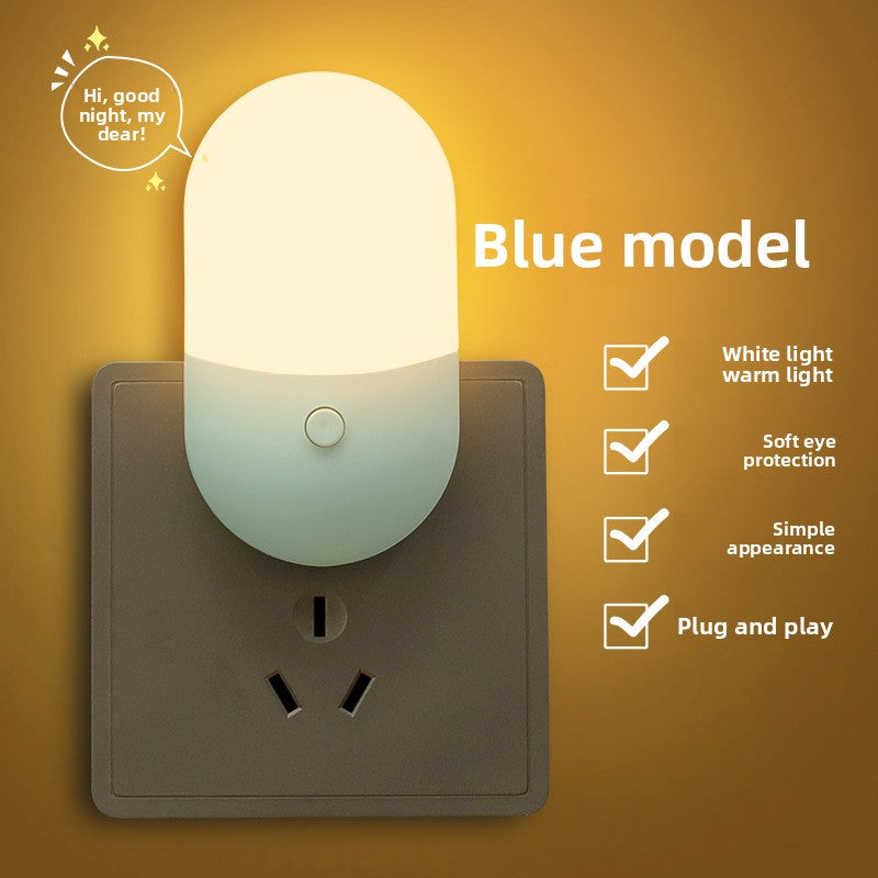 Mini Plug-In LED Night Light, Adjustable Brightness & Colour