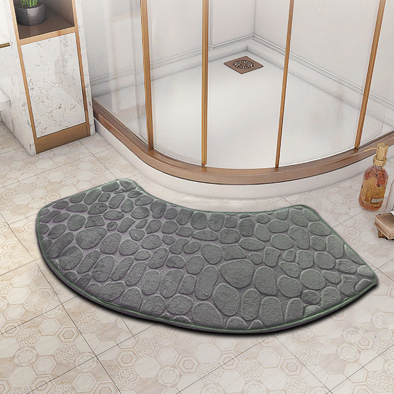 fan-shaped bathroom floor mat