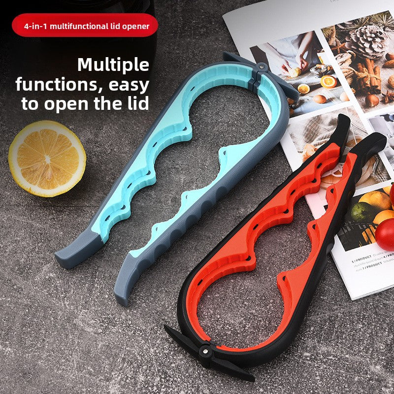 Four-in-one bottle opener