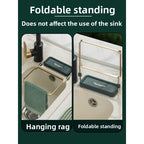 Foldable Residue Filter Net Residue Kitchen Disposal Bracket Storage Rack Multi-functional Sink Filter Net Draining Rack Net
