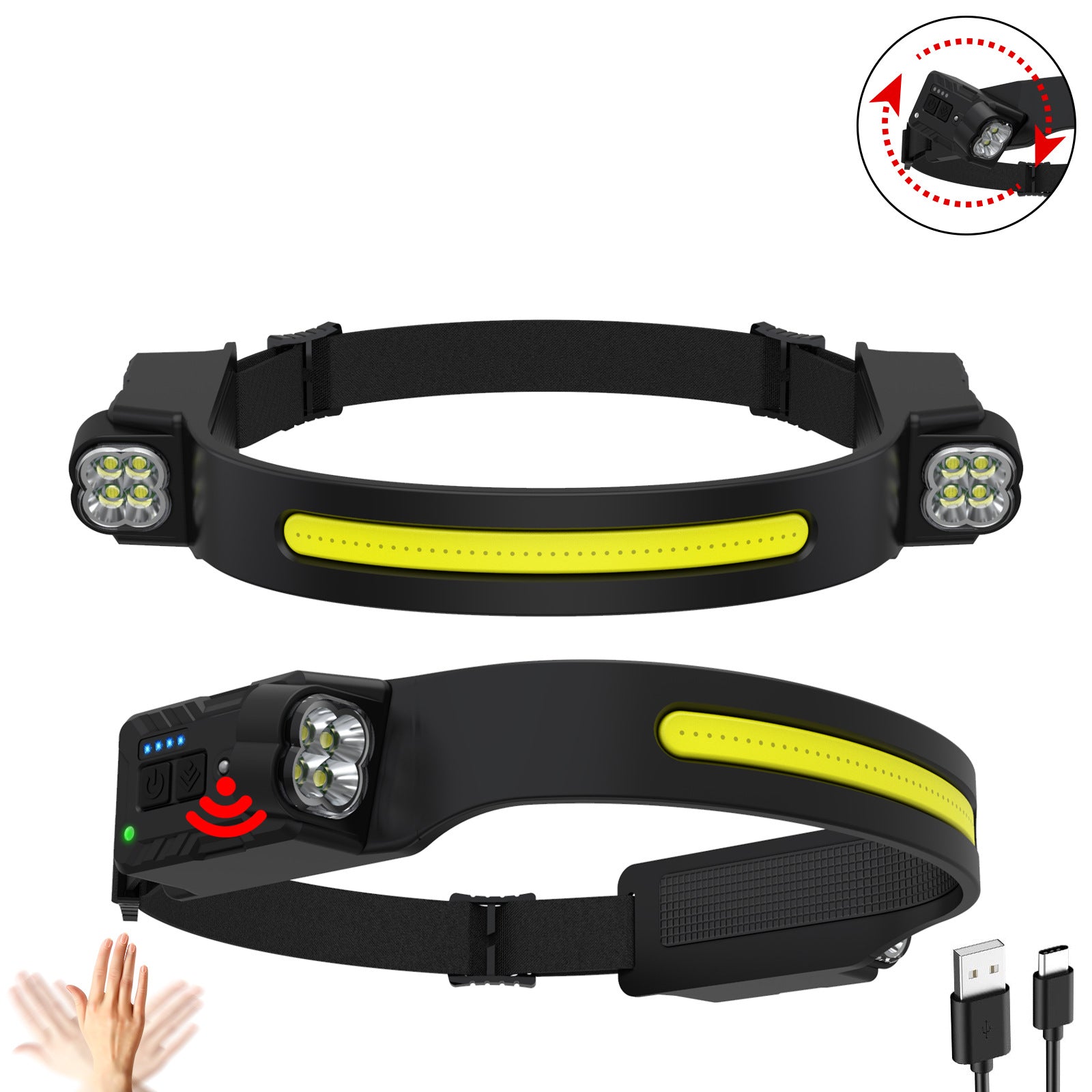 Adjustable Silicone COB Headlamp