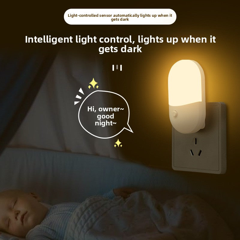 Mini Plug-In LED Night Light, Adjustable Brightness & Colour