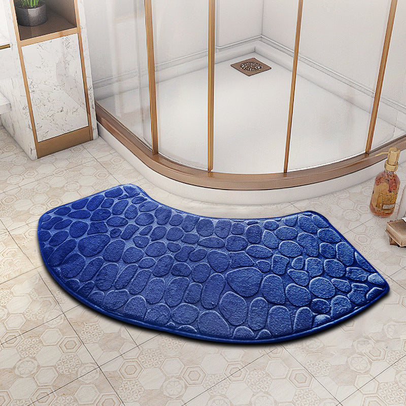 fan-shaped bathroom floor mat
