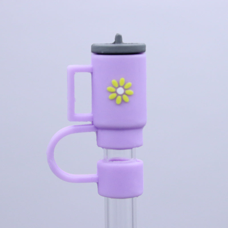 Colorful Silicone Straw Dust Covers for Large Diameter Straws
