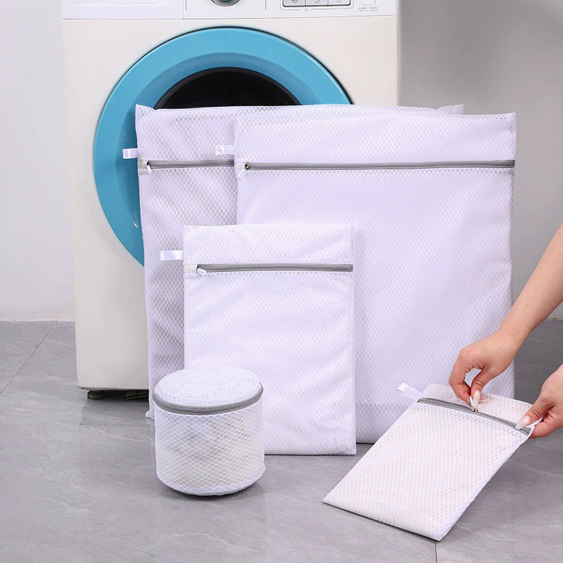 Honeycomb Mesh Laundry Bag Light Gray Polyester for Delicates