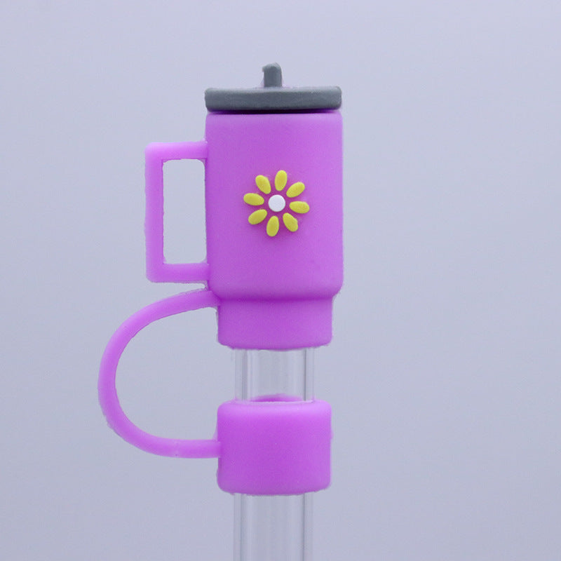 Colorful Silicone Straw Dust Covers for Large Diameter Straws