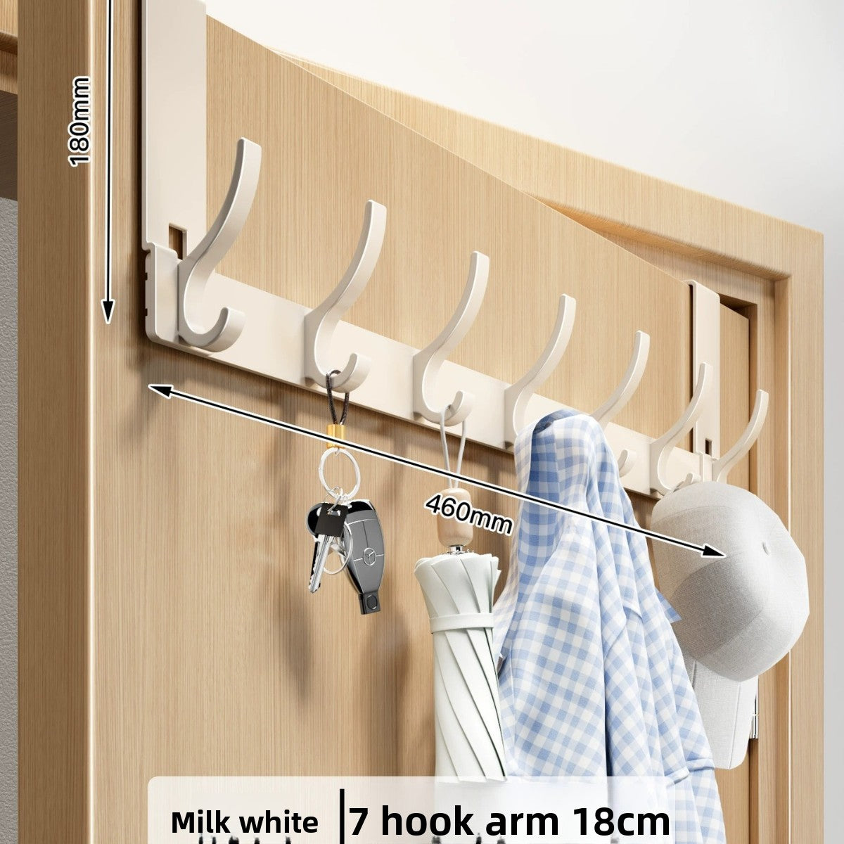 Space Aluminum Over Door Hooks, 5-8 Hooks No Screws Needed