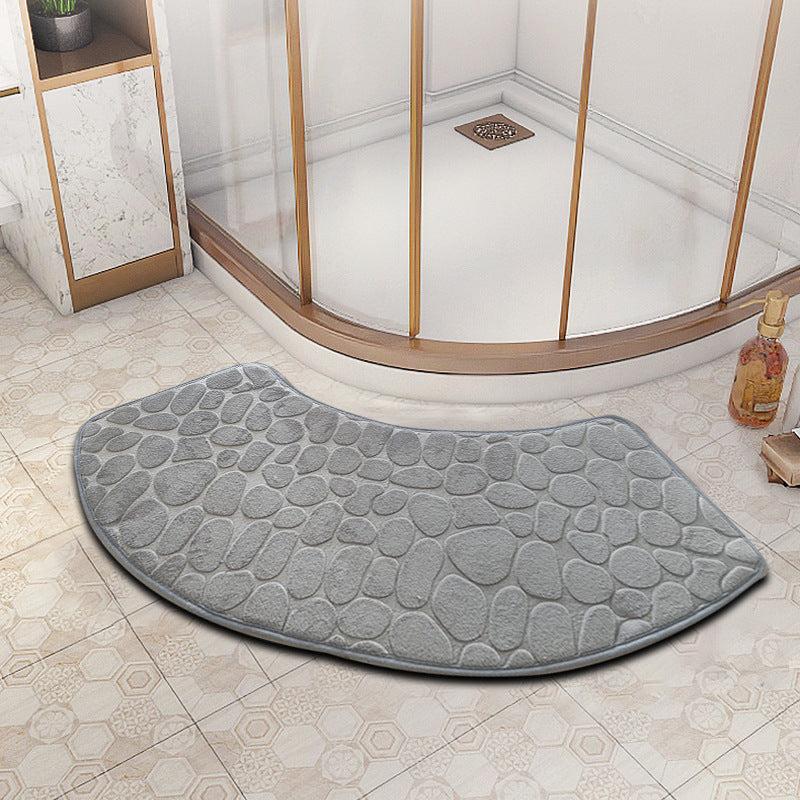 fan-shaped bathroom floor mat