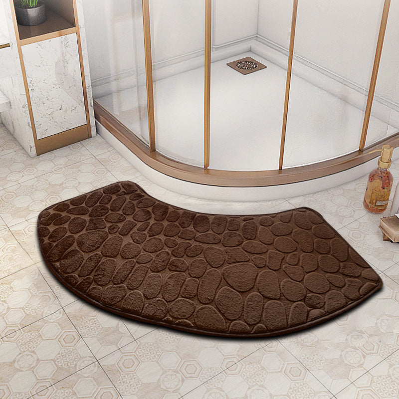fan-shaped bathroom floor mat