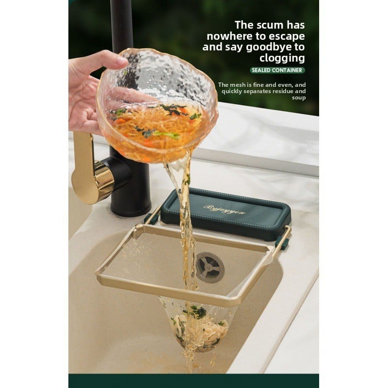 Foldable Residue Filter Net Residue Kitchen Disposal Bracket Storage Rack Multi-functional Sink Filter Net Draining Rack Net