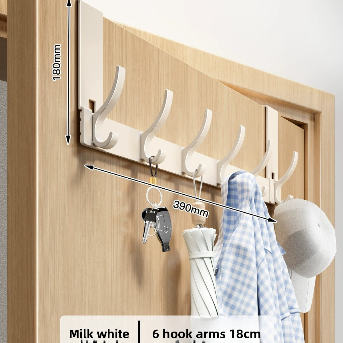 Space Aluminum Over Door Hooks, 5-8 Hooks No Screws Needed