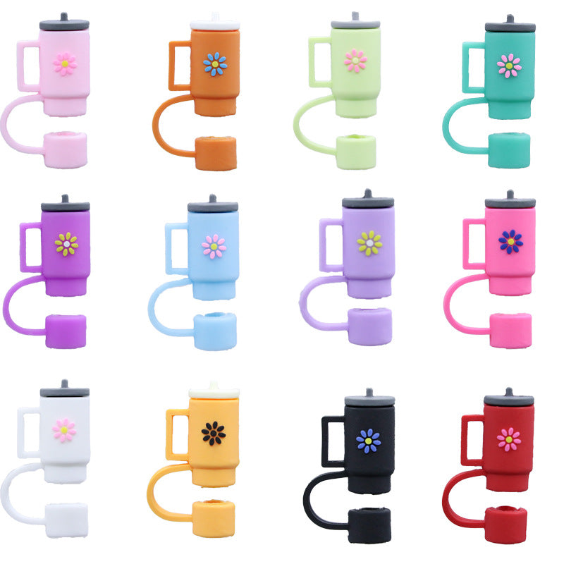 Colorful Silicone Straw Dust Covers for Large Diameter Straws