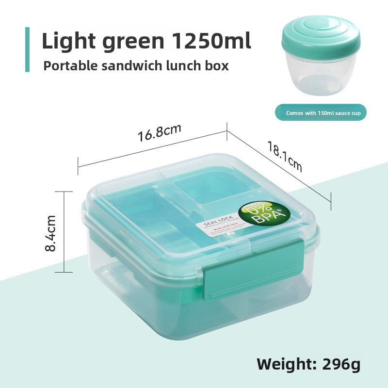 Portable Double-Layer Compartment Lunch Box
