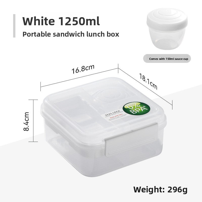 Portable Double-Layer Compartment Lunch Box