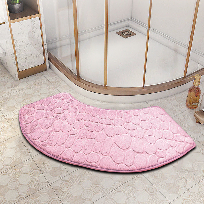 fan-shaped bathroom floor mat