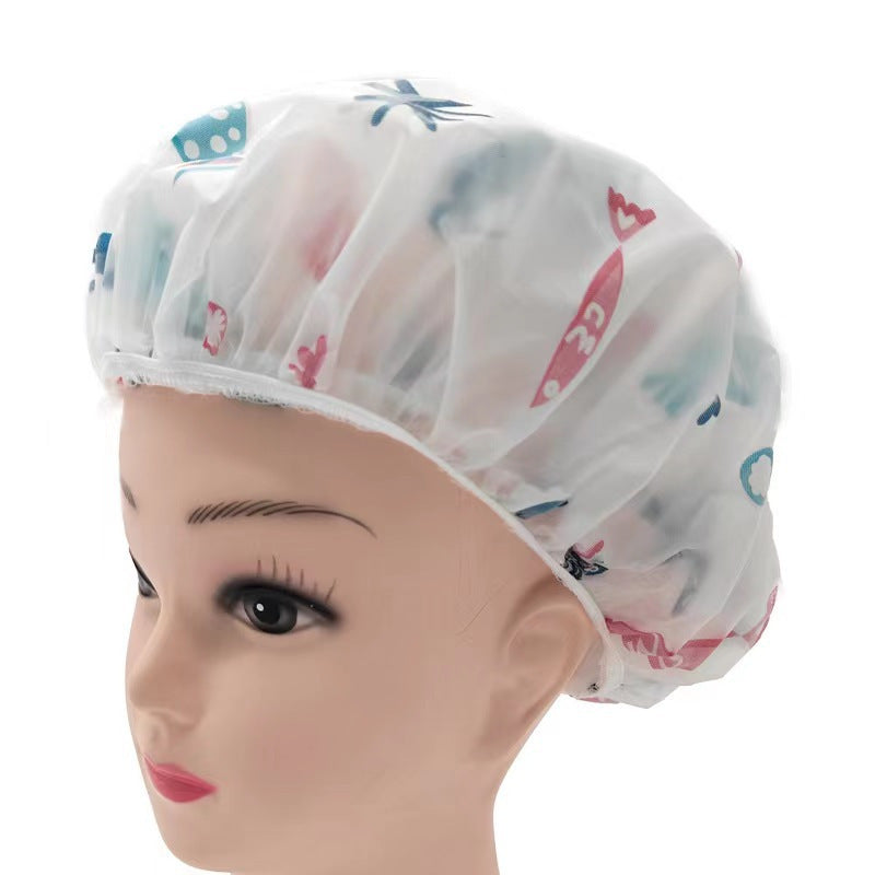 The shower cap is thickened and waterproof