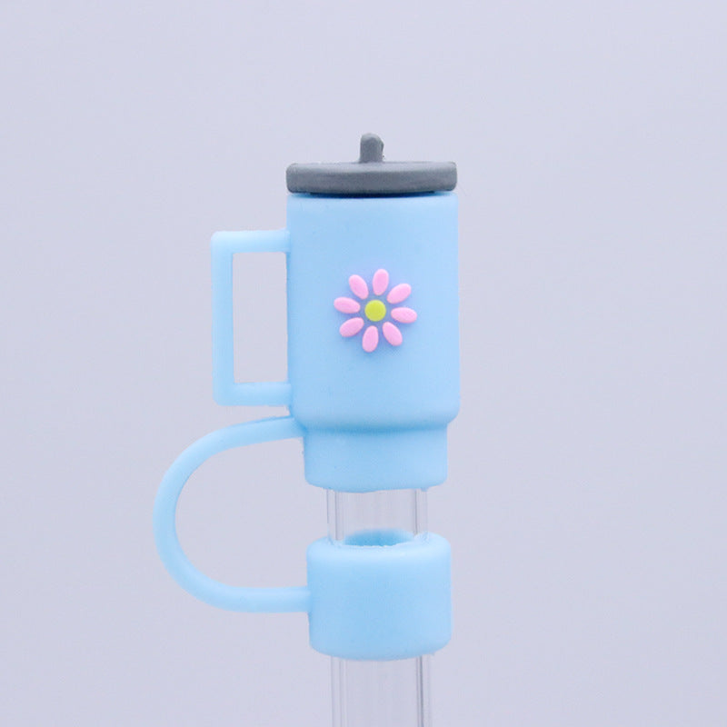 Colorful Silicone Straw Dust Covers for Large Diameter Straws