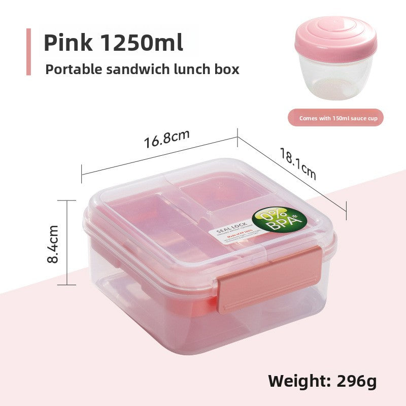Portable Double-Layer Compartment Lunch Box
