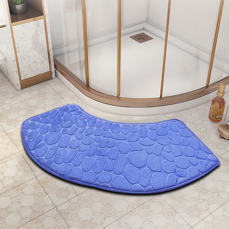 fan-shaped bathroom floor mat