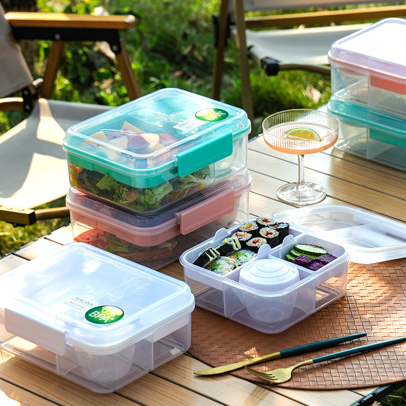 Portable Double-Layer Compartment Lunch Box