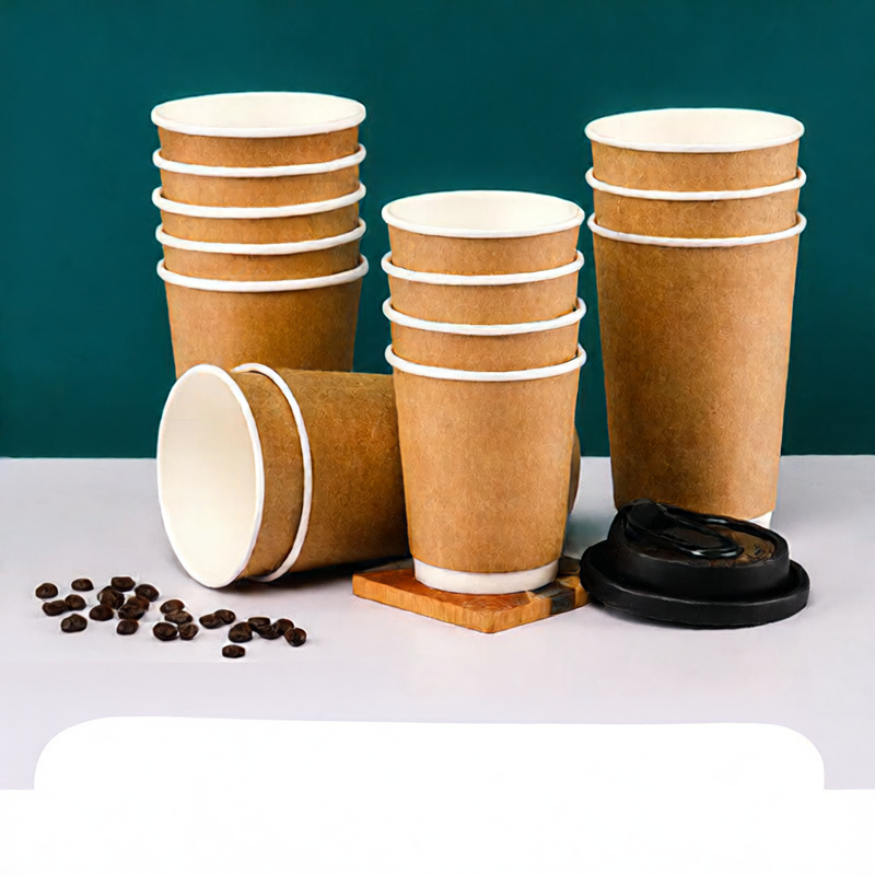 Disposable coffee cup with lid