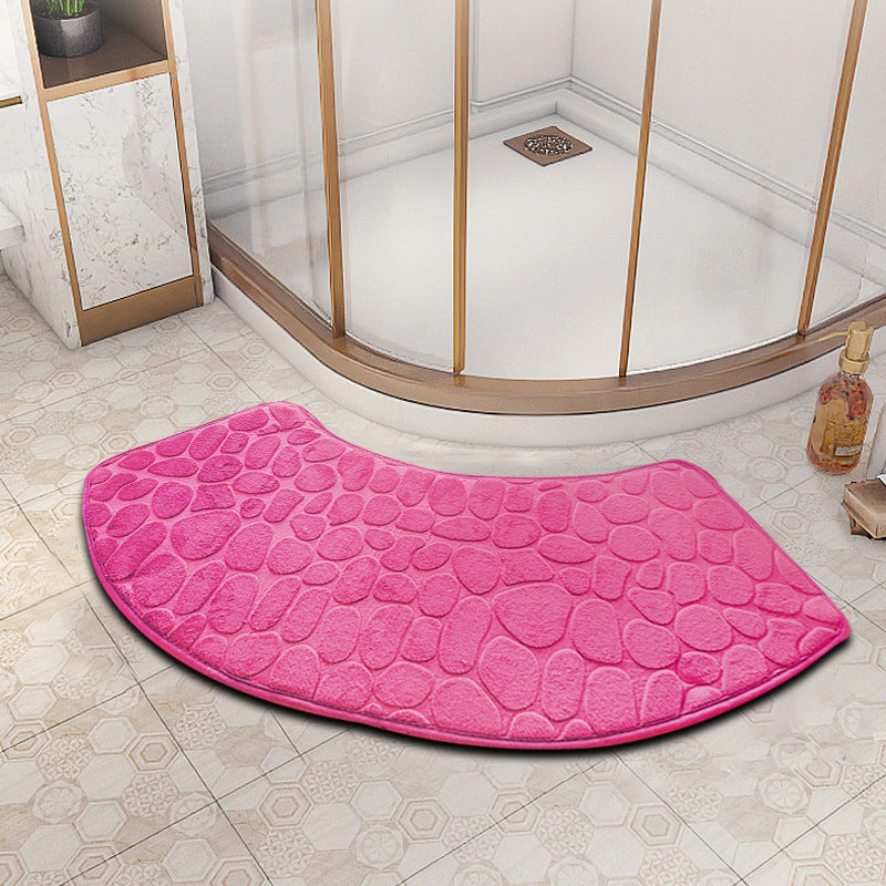 fan-shaped bathroom floor mat