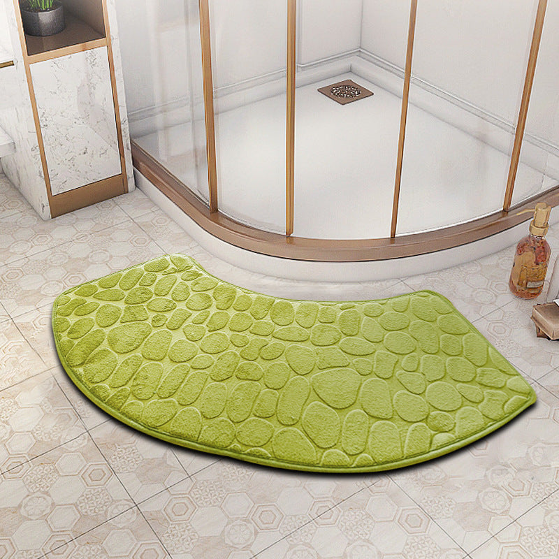 fan-shaped bathroom floor mat