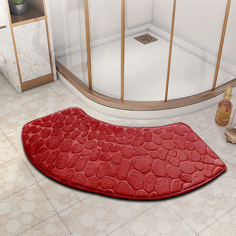fan-shaped bathroom floor mat